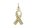 Sterling Silver Yellow Awareness Ribbon with Swarovski Crystals Charm with Jumpring