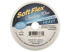 100 Feet - Soft Flex .024 inch HEAVY 49 Strand Wire  Clear (Satin Silver)