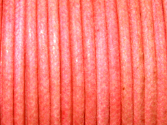Waxed Cotton Cord 2mm Round Pink 100 Meter or 328 feets