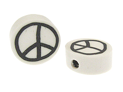 Peace - 11.5mm Fimo Disc (Horizontal Hole) 