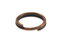Round Antique Copper Plated Brass Split Ring 
