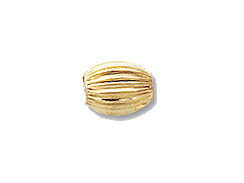 14K Gold Filled 4x6mm Corrugated Oval Beads