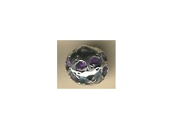 1  Sterling Silver Round Beads With Amethyst  Stones 