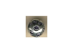 1  Sterling Silver Round Beads With Purple Zircon Stones 