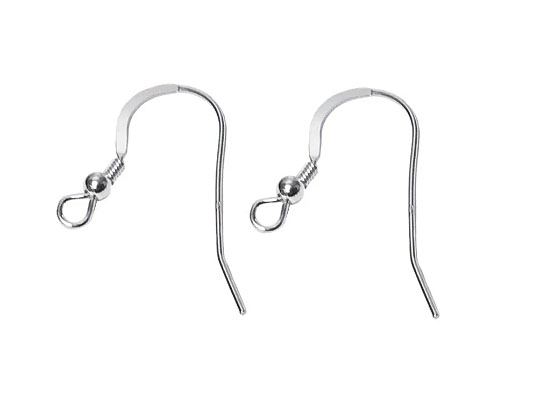 Sterling Silver French Hook Flat Earwire Bulk Pack of 1000pc 
