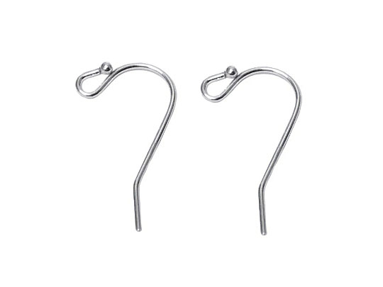 11.75mm Sterling Silver Round French Earwire with Ball End 21 Gauge 30 pc