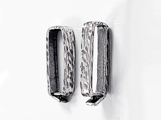 Sterling Silver Rectangle Textured Link Lock