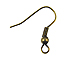 Brass Oxidized Plated Earwire with Ball & Coil 