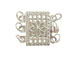 Sterling Silver  Rectangle 3-Strand Clasp