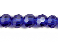  Sapphire 4mm Round Bead - Thunder Polish Glass Crystal