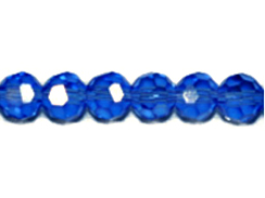  Med. Sapphire 6mm Round Bead - Thunder Polish Glass Crystal