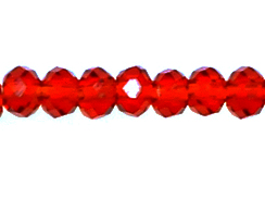 Dark Red 2x3mm Roundel Bead - Thunder Polish Glass Crystal