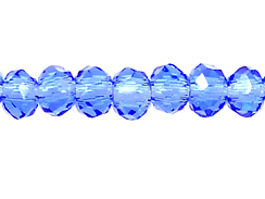 Med. Sapphire 2x3mm Roundel Bead - Thunder Polish Glass Crystal