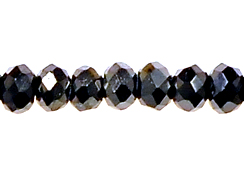 Hematite 2x3mm Roundel Bead - Thunder Polish Glass Crystal