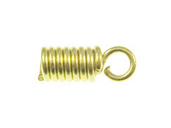1000 - End-Spring with Loop for 2mm Cord Brass Plated