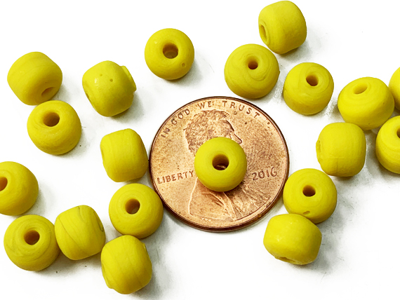 6mm Opaque Yellow Crow Beads