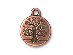 10 - TierraCast Pewter  Tree Of Life Drop, Antique Copper Plated