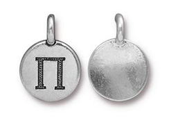 TierraCast Pewter Alphabet Charm Antique Silver Plated -  PI