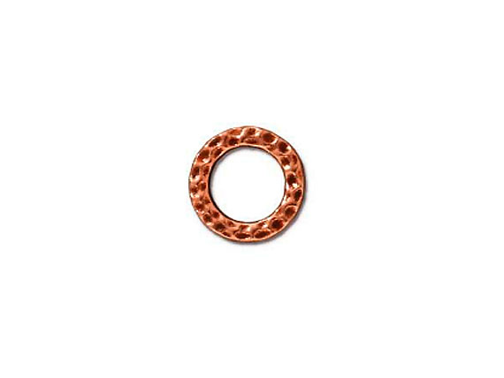 10 - TierraCast Pewter LINK Sm Hammered Ring, Antique Copper Plated