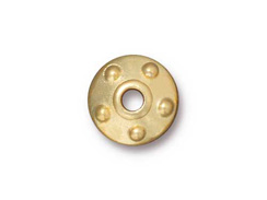 10 - TierraCast Pewter Rivet Bead Cap Bright Gold Plated
