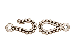 10 - TierraCast Pewter CLASP Beaded Edge Hook & Eye Set, Antique Silver Plated
