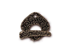 5 - TierraCast Pewter Toggle Large Spiral Bar & Ring Clasp, Oxidized Brass