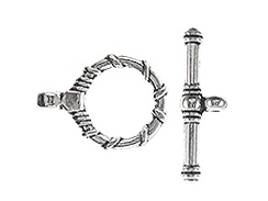 Loose Rope Design Pewter Toggle Clasp