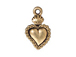 10 - TierraCast Pewter DROP Sacred Heart Milagro, Antique Gold Plated 
