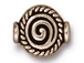 20 - TierraCast Pewter BEAD  Fancy Spiral Antique Silver Plated 