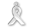 Pewter Plain Ribbon Awareness Charm - (17.5 X 10.5mm)