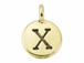 TierraCast Pewter Alphabet Charm Antique Gold Plated -  X