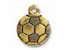 5 - TierraCast Soccer Ball Pewter Charm Antique Gold Plated