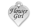 Pewter Heart with Flower Girl Charm