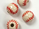 Ceramic Medium Baseball (Red Stitch) Bead