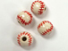 Ceramic Small Baseball (Red Stitch) Bead