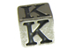 7mm Sterling Silver Letter Bead Alphabet Block K