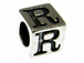 7mm Sterling Silver Letter Bead Alphabet Block R