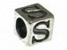 7mm Sterling Silver Letter Bead Alphabet Block S