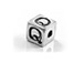 4.3mm Sterling Silver Letter Bead Q