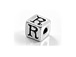 4.3mm Sterling Silver Letter Bead R