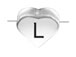 6.6x7.6mm Heart Shape Sterling Silver Letter L