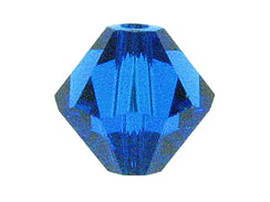 36 Capri Blue - 6mm Swarovski Faceted Bicone Beads