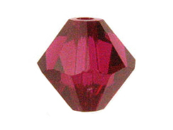 100 Ruby - 4mm Swarovski Faceted Bicone Beads