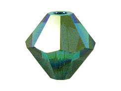 48  Emerald AB  - 5mm Swarovski Faceted Bicone Beads