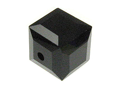 24 Jet - 4mm Swarovski Faceted Cube Beads