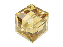 24 Light Colorado Topaz - 4mm Swarovski Faceted Cube Beads
