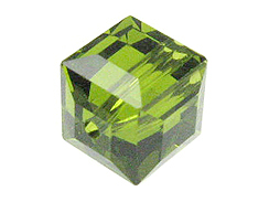 6 Olivine - 8mm Swarovski Faceted Cube Beads 
