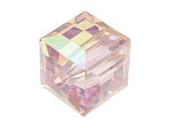 6 Light Amethyst AB - 8mm Swarovski Faceted Cube Beads 