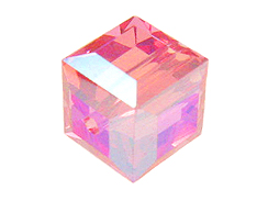 12 Rose AB - 6mm Swarovski Faceted Cube Beads
