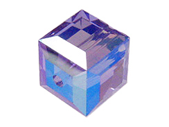 24 Tanzanite AB - 4mm Swarovski Faceted Cube Beads